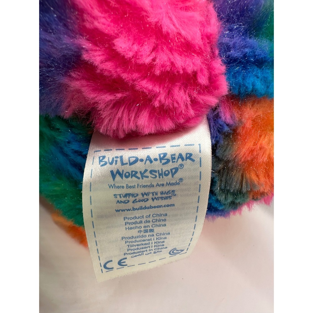 Build a Bear Workshop Rainbow Tie Dye Teddy Bear Plush Stuffed Animal Toy - Picture 5 of 6
